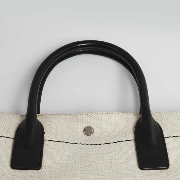 Yves Saint Laurent Natural Linen And Leather Rive Gauche North/South Tote Bag - Picture 7 of 10